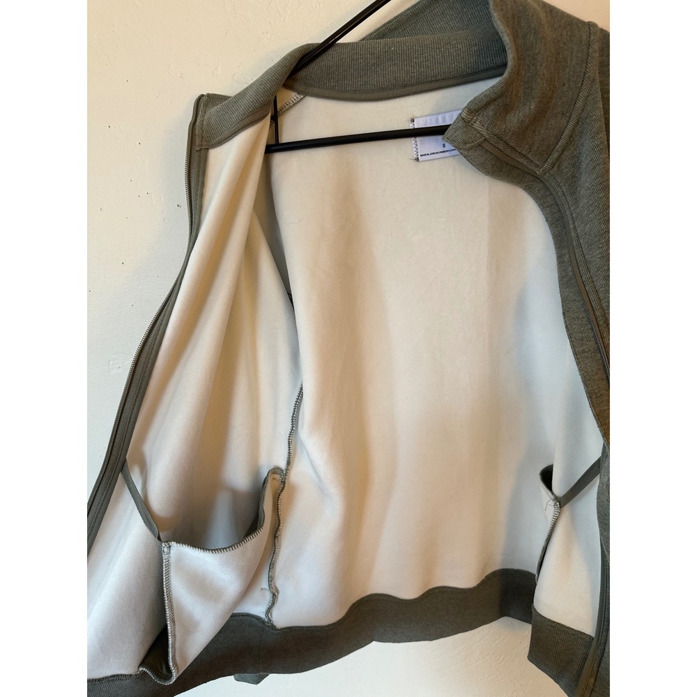 Mondetta Full Zip Sweatshirt Womens Small Olive Green Mock Neck Fleece Jacket - Picture 8 of 16